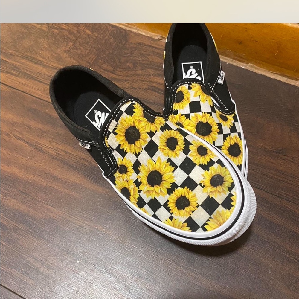 Vans Sunflower Checkerboard Slip-On Shoes